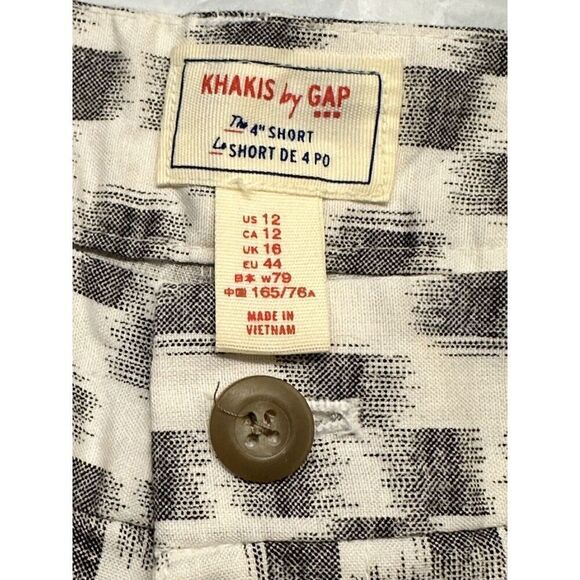 Khakis by GAP Women's Shorts Size 12 Printed Chino Deck Black & White EUC - Picture 7 of 11